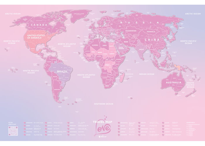 1DEA.me Скретч карта Travel Map Love World (англ.) (13104)